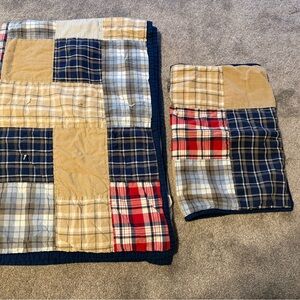 Boys Circo Blue and Tan Patchwork Quilt